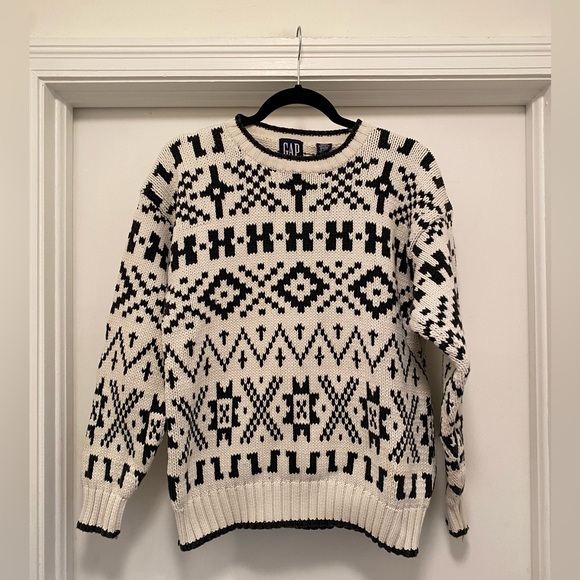 GAP Other - Vintage 90s GAP Fair Isle Crewneck Sweater men’s size medium grandpa fisherman